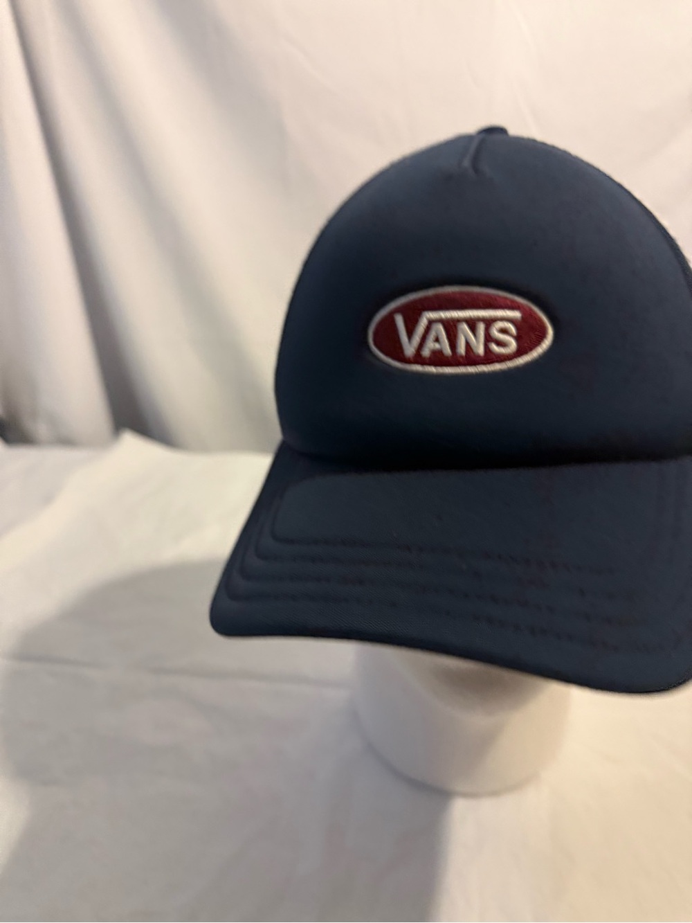 Vans Navy Foam Trucker Cap with Maroon Logo Patch - Picture 5 of 5